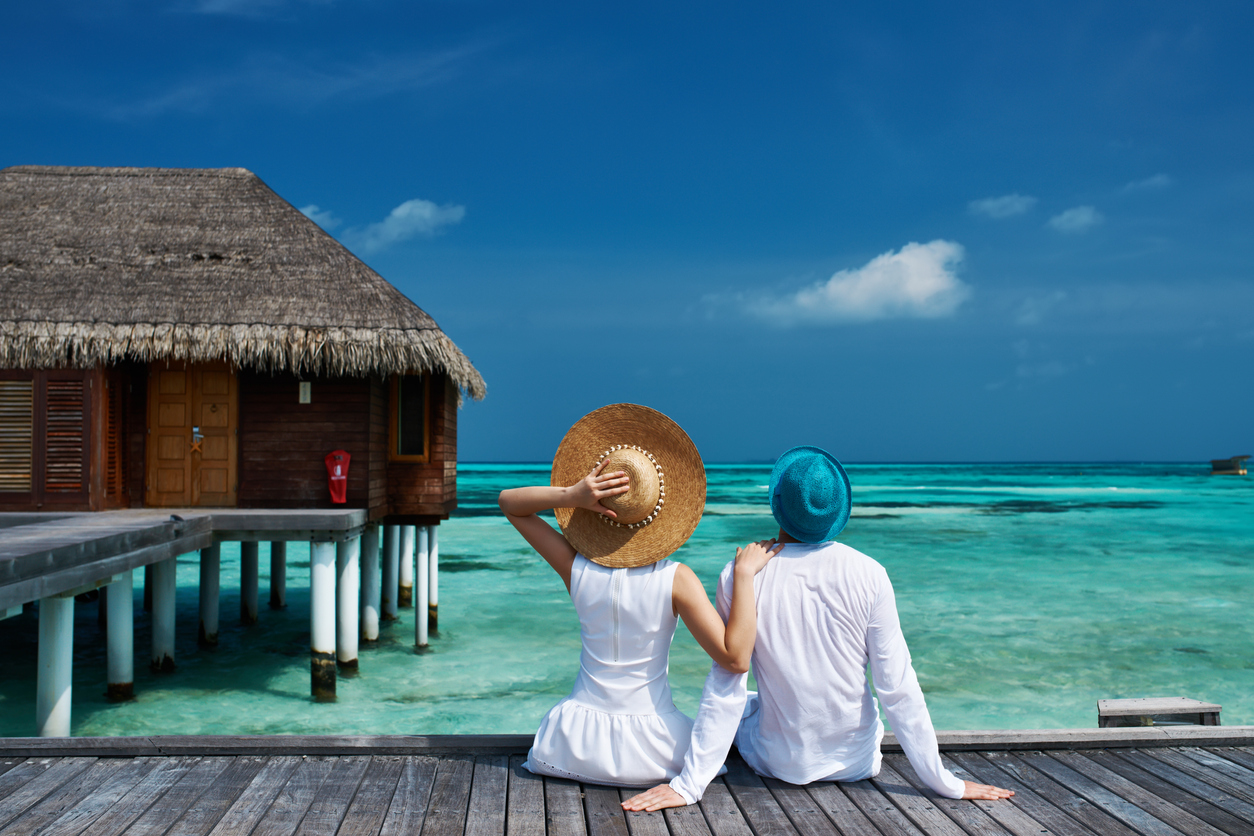 Couple enjoying a resort